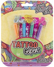 Pera gelová tetovací metalická set 4 barvy se šablonami a přívěsky