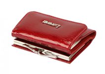 Kožená červená malá dámská peněženka RFID v krabičce Lorenti
