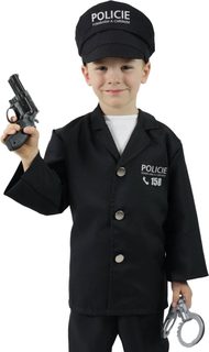 KARNEVAL Šaty Policista vel. M (116-128cm) 6-8 let Eko *KOSTÝM*