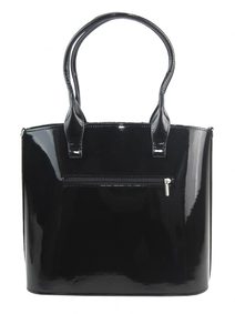 Větší černá prošívaná dámská kabelka S685 GROSSO
