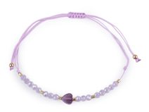 Náramek shamballa srdce a broušené korálky s AB efektem