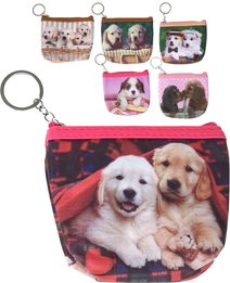 Peněženka dětská na zip pejsci štěňátka 6 druhů plast