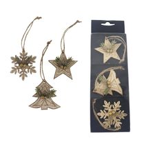 Vánoční dekorace k zavěšení, 3 ks D7523 - 6 cm