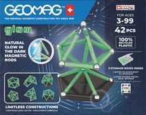 GEOMAG Glow 42 dílků ve tmě svítící Eko magnetická STAVEBNICE