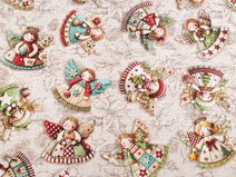 Vánoční látka se strukturou Half panama anděl