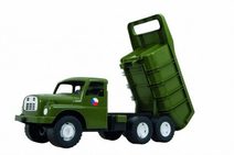 Tatra auto nákladní T148 khaki vojenské SKLÁPĚCÍ KORBA na písek