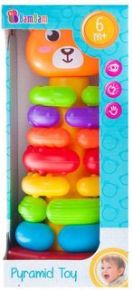 ET BAM BAM Baby pyramida medvídek věžička s navlékacími tvary pro miminko