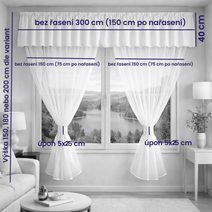 Voálový set s kanýrem Rongo 2x 150x150 cm + kanýr 40x300 cm šedá