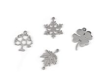 Přívěsek / mezidíl z nerezové oceli vločka, strom života, čtyřlístek, list