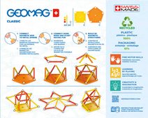 GEOMAG Classic oranžová 42 dílků Eko magnetická STAVEBNICE