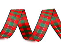 Károvaná stuha s lurexem šíře 15 mm METRÁŽ