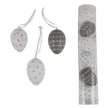 Dekorační vajíčka, 6 ks X4713 - dia 4 x 6 cm