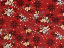 Vánoční bavlněná látka / plátno větvičky METRÁŽ