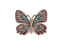 Brož s broušenými kamínky motýl