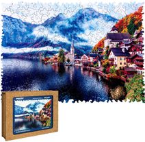 PUZZLER DŘEVO Halštatské jezero 30x21cm dekorativní skládačka 250 dílků