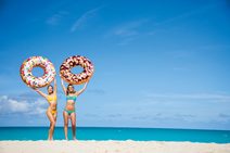 Bazén nafukovací rodinný 229x147cm oranžový na vodu 57181