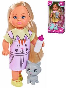 SIMBA Panenka Evička Kitty set s kočičkou a lahvičkou 2 druhy