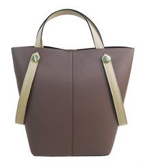 Hnědo-béžová s fialovým nádechem shopper dámská kabelka S683 GROSSO