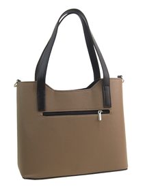 GROSSO Čokoládově hnědá kabelka přes rameno se zlatými doplňky