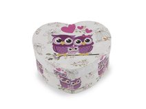 Dárková krabička srdce sova 11,5x10 cm