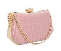 Luxusní růžové dámské psaníčko na řetízku FH1100