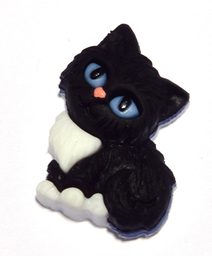 Exclusive - knoflík plastový Kotě černobílé