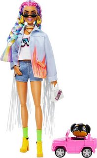 MATTEL BRB Panenka fashion Barbie Extra módní set s mazlíčkem 5 druhů