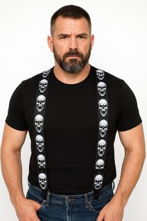 Šle pánské 50 mm Y 120 cm lebky