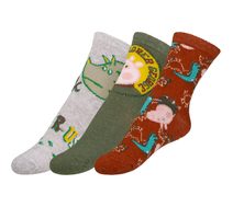 Ponožky dětské Peppa - sada 3 páry - 23-26 khaki