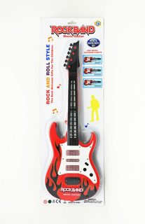 Kytara plast 54cm na baterie se zvukem se světlem na kartě