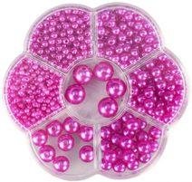 Korálky navlékací metalické fialové set 1150ks 3-12mm v plastovém boxu