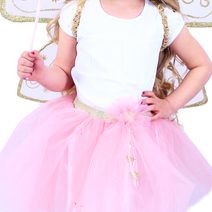 Dětský kostým tutu sukně zelená víla s hůlkou a křídly