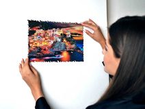 PUZZLER DŘEVO Manarola v Itálii 30x21cm dekorativní skládačka 250 dílků