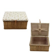 Kazeta šití malá krémová s kytičkou