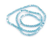 Skleněné korálky broušené 4 mm ploché, na drátku