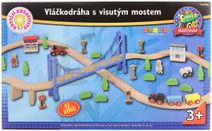 MAXIM DŘEVO Vláčkodráha s mostem 57 dílků