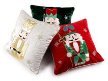 Vánoční sametový povlak na polštář louskáček 43x43 cm