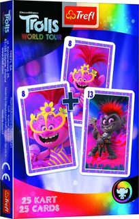 Černý Petr Trolls/Trollové společenská hra - karty v krabičce 6x9x1cm 20ks v boxu