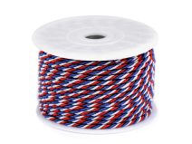 Šňůra kroucená trikolora Ø2 a 4 mm návin 18 metrů