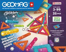 GEOMAG Glitter 35 dílků třpytivá Eko magnetická STAVEBNICE