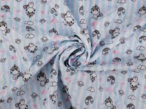 Šusťákovina zpevněná mačkaný / krešovaný efekt 3D jednorožec METRÁŽ