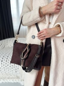 GROSSO Čokoládově hnědá kabelka přes rameno / crossbody