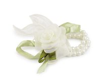 Perlový náramek svatební pro družičky s květy