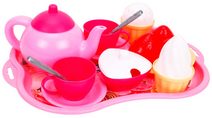 Čajový set dětské nádobíčko s podnosem a sladkostmi 15ks v síťce plast