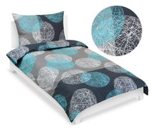 Povlečení bavlněné Tyrkysová,Šedá 90/564