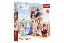 Puzzle 3v1 Ledové království II/Frozen II 20x19,5cm v krabici