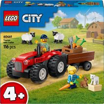 LEGO CITY Červený traktor s přívěsem a ovcemi 60461 STAVEBNICE