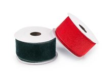 Sametová stuha na cívce ve vánočních barvách šíře 38 mm, návin 2,7 m