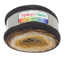 Příze SpagoYarn Rainbow Hnědá,Béžová,Hořčicová,Bílá 3 250g / 1000 m