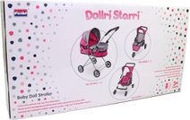 Kočárek golfové hole červené puntíkované pro panenku miminko kov v sáčku